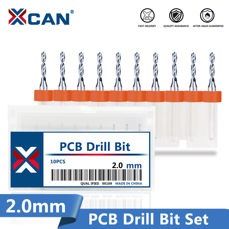 Набор сверл спиральных PCB XCAN 2,0 мм, 10 шт.