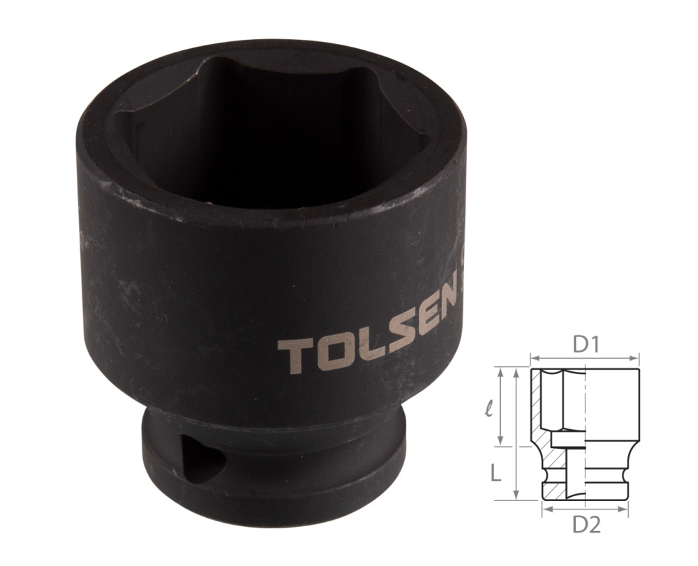 TOLSEN Головка торцевая ударная шестигранная 1/2", 32 мм