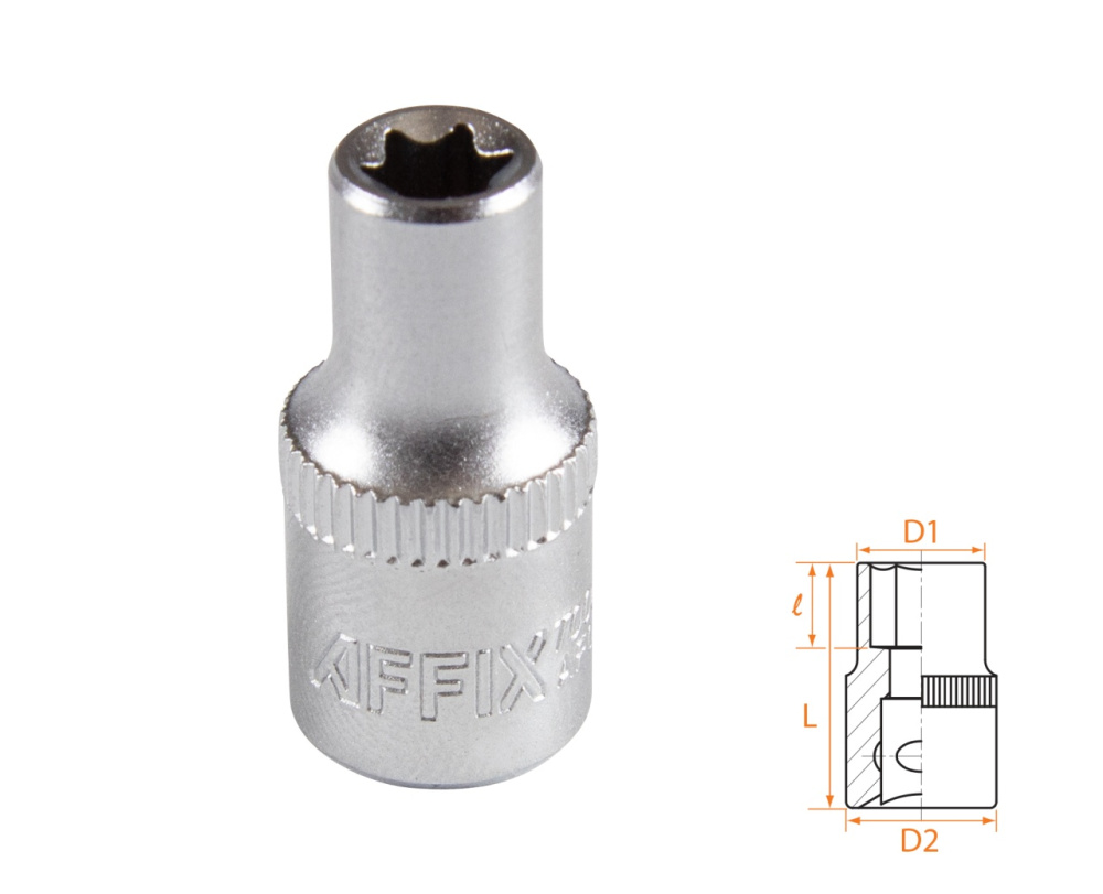 AFFIX Головка торцевая TORX Е-стандарт 1/4", E6