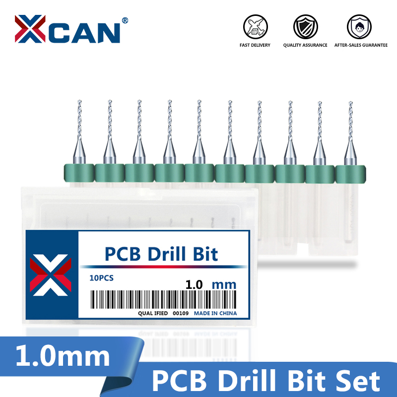 Набор сверл спиральных PCB XCAN 1,0 мм, 10 шт.