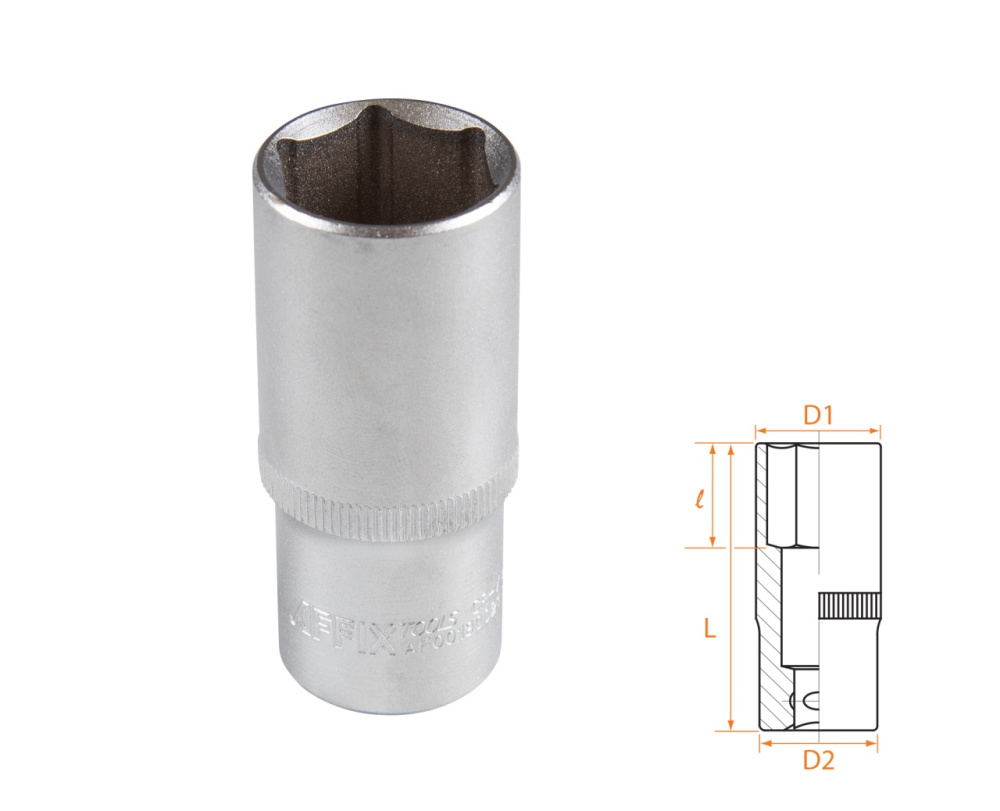 AFFIX Головка торцевая глубокая шестигранная 3/8", 21 мм