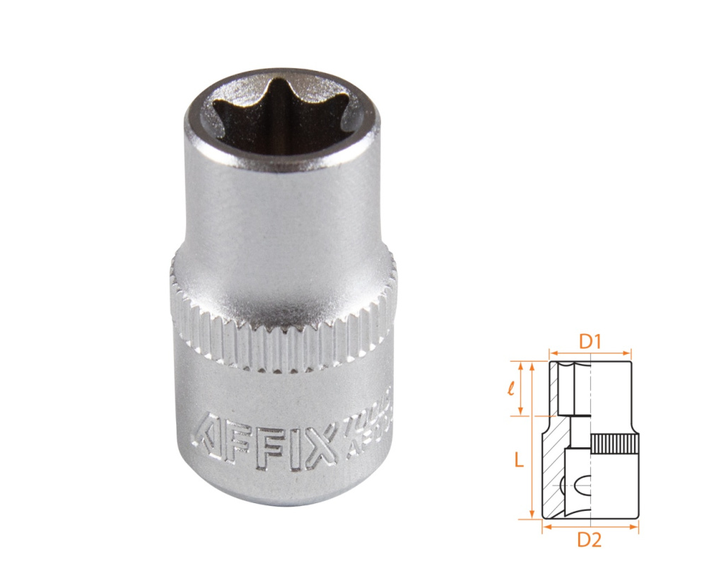 AFFIX Головка торцевая TORX Е-стандарт 1/4", E10