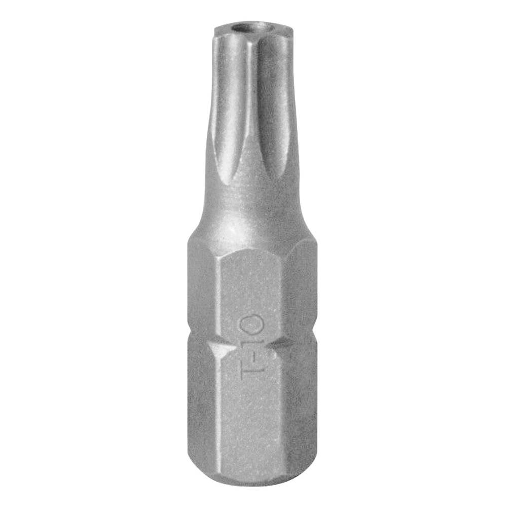 KING TONY Вставка (бита) торцевая 1/4", Torx, T10, L = 25, с отверстием