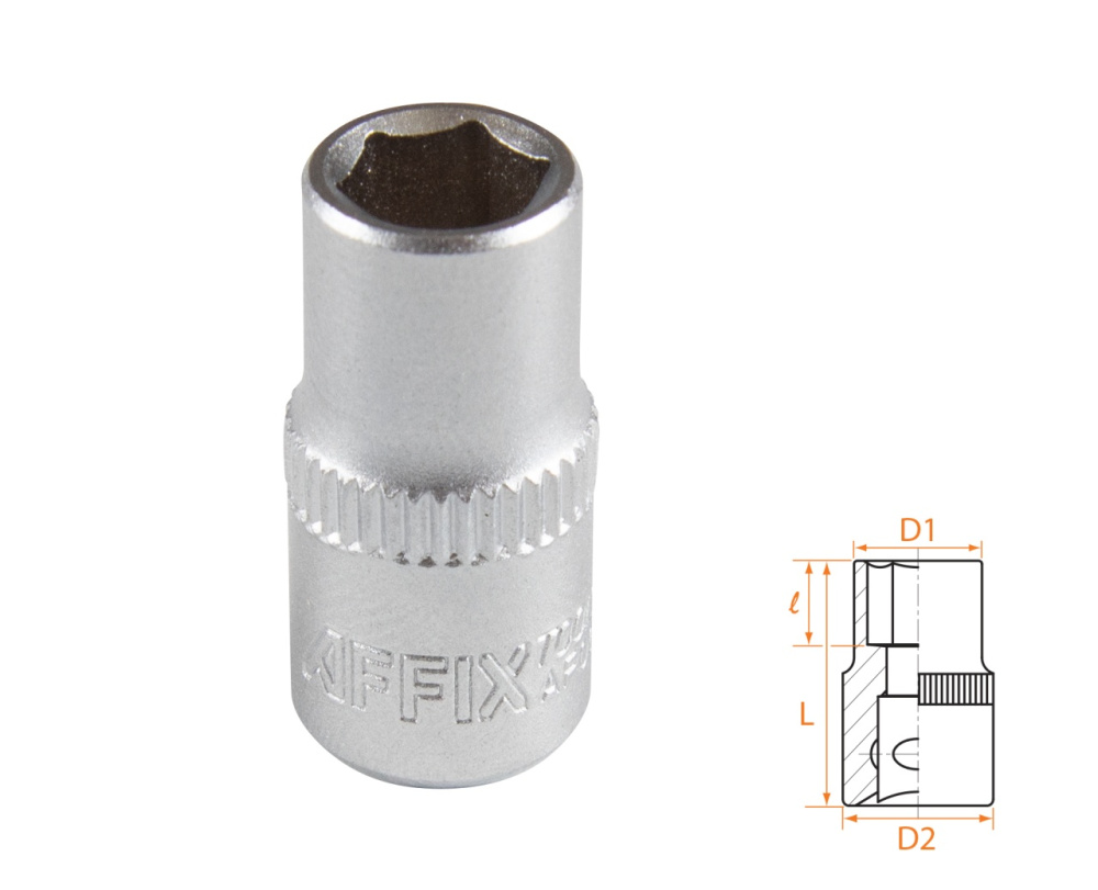 AFFIX Головка торцевая стандартная шестигранная 1/4", 07 мм