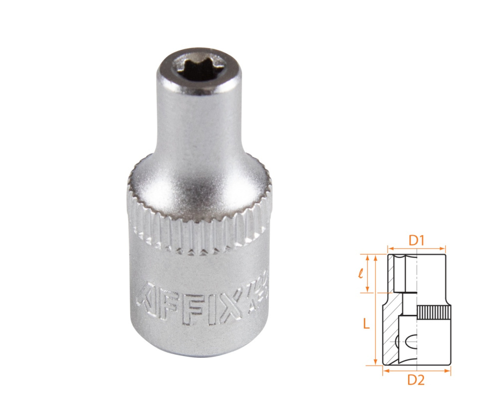 AFFIX Головка торцевая TORX Е-стандарт 1/4", E4